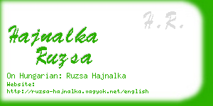 hajnalka ruzsa business card